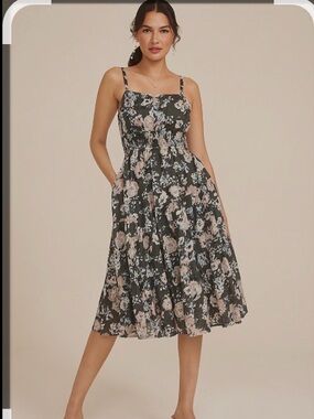 Maurices Floral Square-Neck Midi Dress NWT